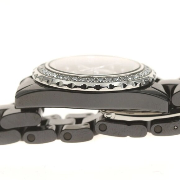 CHANEL J12 Diamond bezel 8P black Dial Quartz Ladies Watch - Picture 6 of 7
